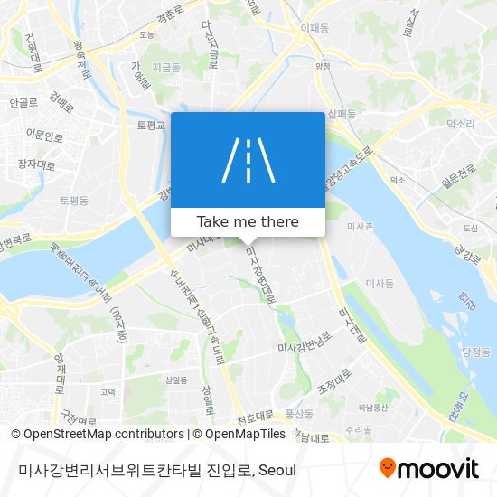 미사강변리서브위트칸타빌 진입로 map