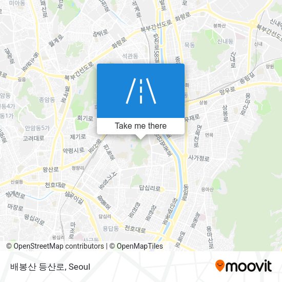 배봉산 등산로 map