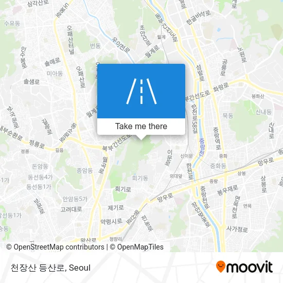 천장산 등산로 map