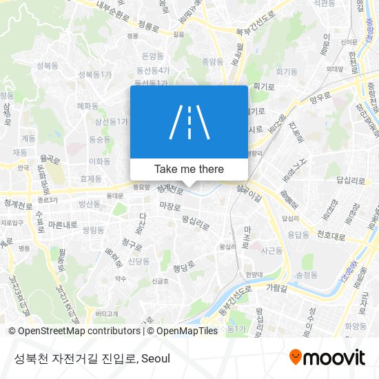 성북천 자전거길 진입로 map