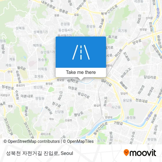 성북천 자전거길 진입로 map