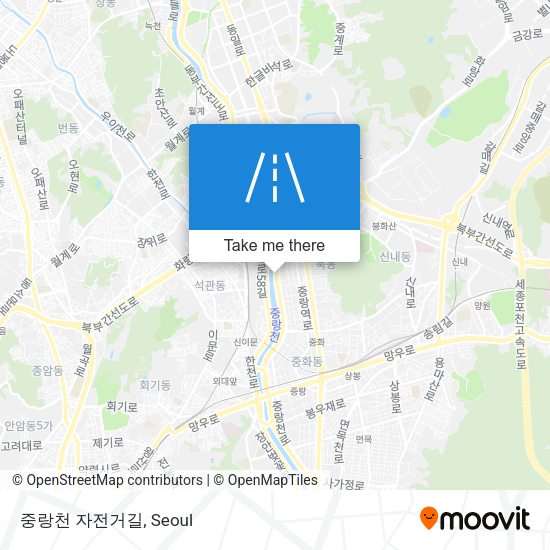 중랑천 자전거길 map