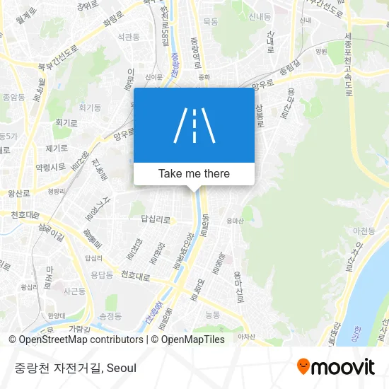 중랑천 자전거길 map