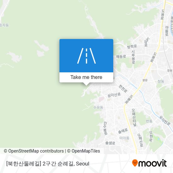 [북한산둘레길] 2구간 순례길 map