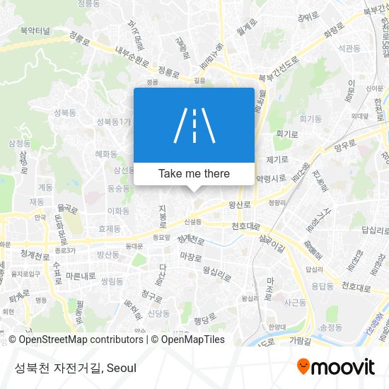성북천 자전거길 map