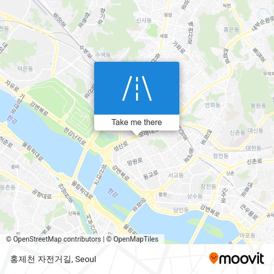 홍제천 자전거길 map