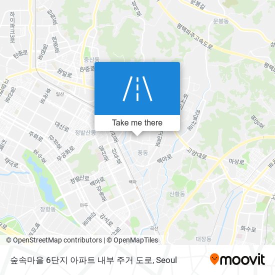 숲속마을 6단지 아파트 내부 주거 도로 map