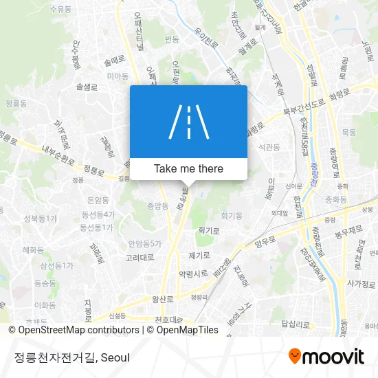 정릉천자전거길 map