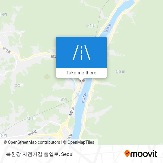 북한강 자전거길 출입로 map