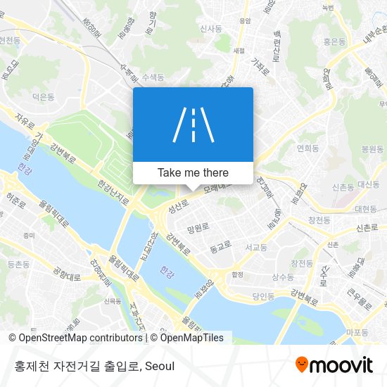 홍제천 자전거길 출입로 map