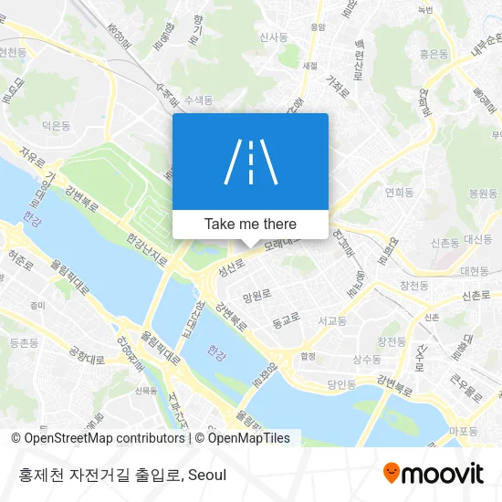 홍제천 자전거길 출입로 map