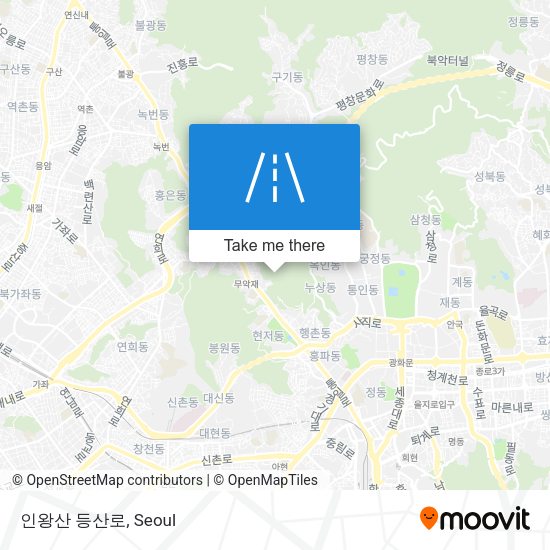 인왕산 등산로 map