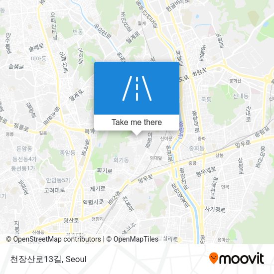 천장산로13길 map