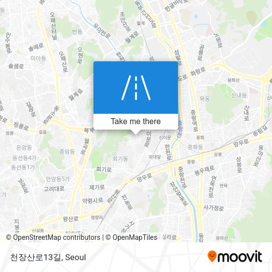 천장산로13길 map