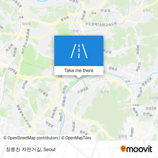 창릉천 자전거길 map