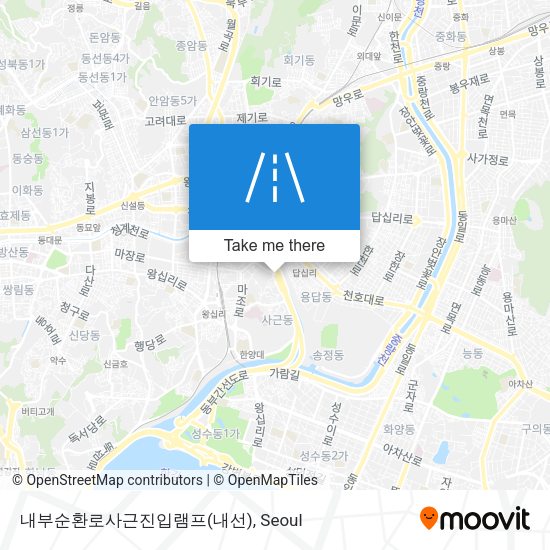 내부순환로사근진입램프(내선) map