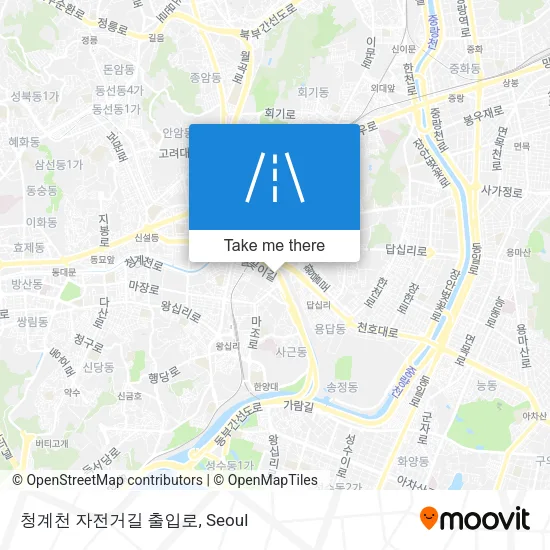 청계천 자전거길 출입로 map