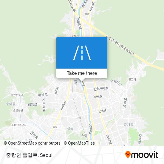 중랑천 출입로 map