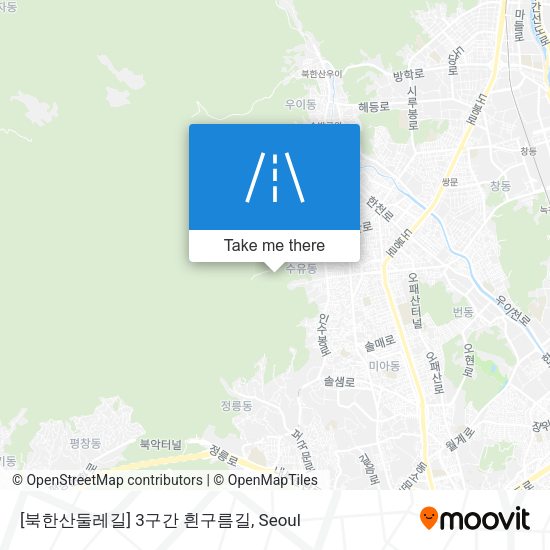 [북한산둘레길] 3구간 흰구름길 map