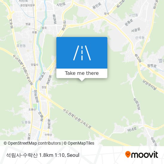 석림사-수락산 1.8km 1:10 map