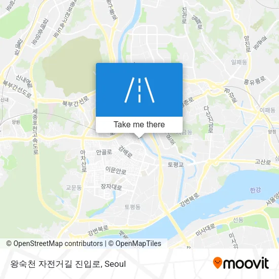 왕숙천 자전거길 진입로 map
