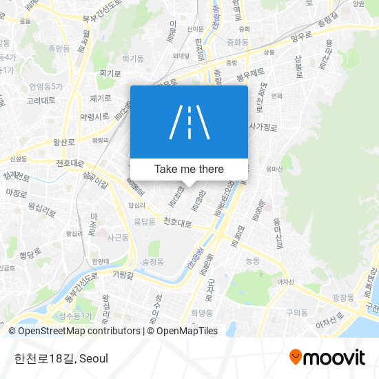 한천로18길 map