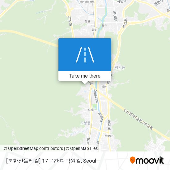 [북한산둘레길] 17구간 다락원길 map