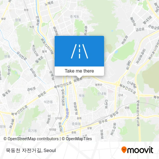 묵동천 자전거길 map