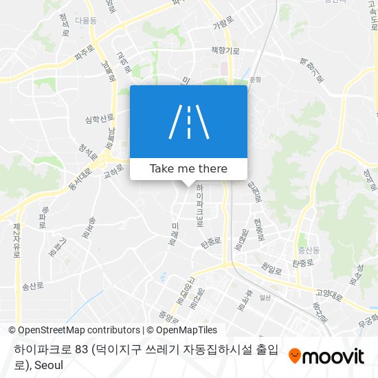 하이파크로 83 (덕이지구 쓰레기 자동집하시설 출입로) map