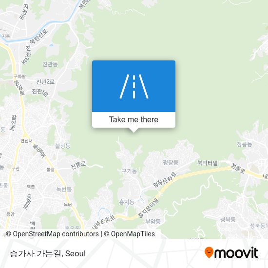 승가사 가는길 map