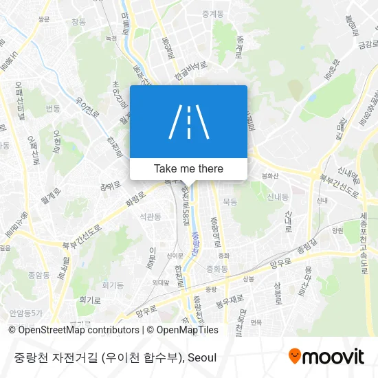중랑천 자전거길 (우이천 합수부) map