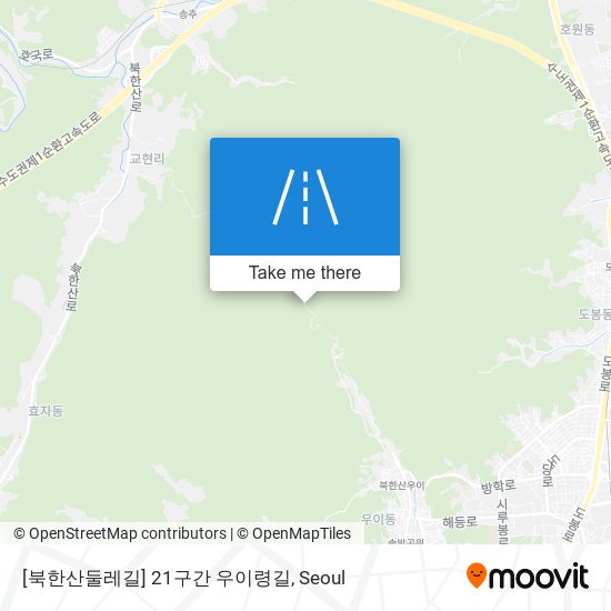 [북한산둘레길] 21구간 우이령길 map
