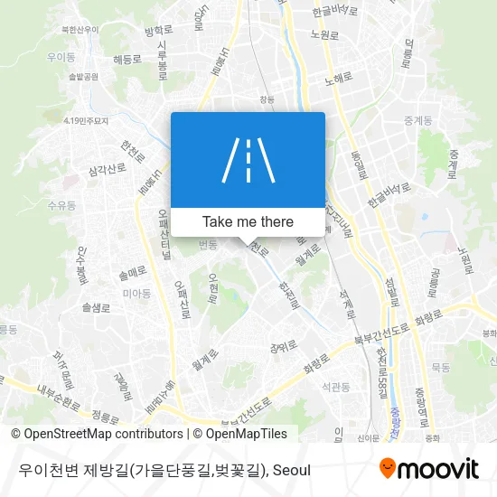 우이천변 제방길(가을단풍길,벚꽃길) map