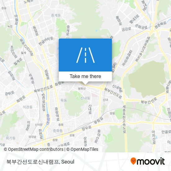 북부간선도로신내램프 map