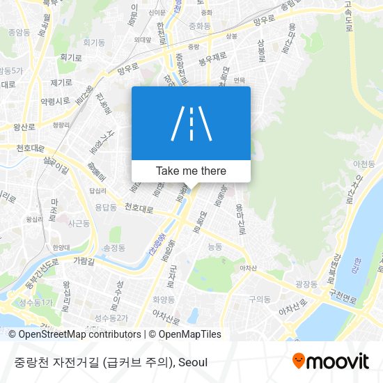 중랑천 자전거길 (급커브 주의) map