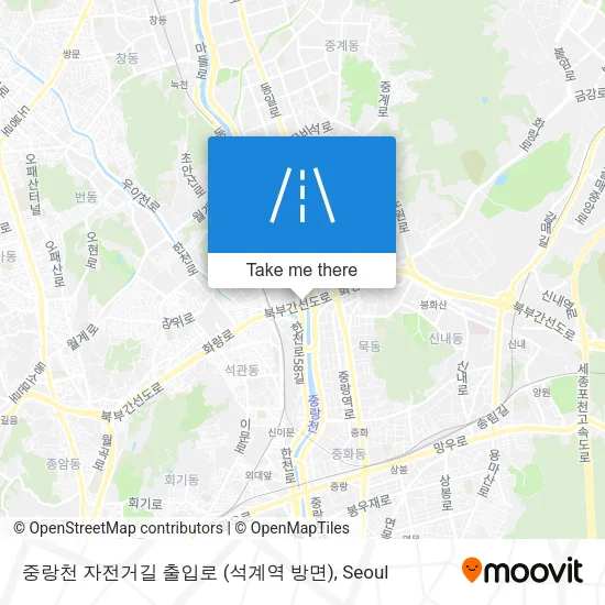 중랑천 자전거길 출입로 (석계역 방면) map