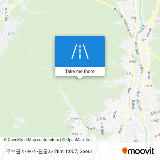 무수골 매표소-원통사 2km 1:007 map