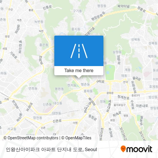 인왕산아이파크 아파트 단지내 도로 map