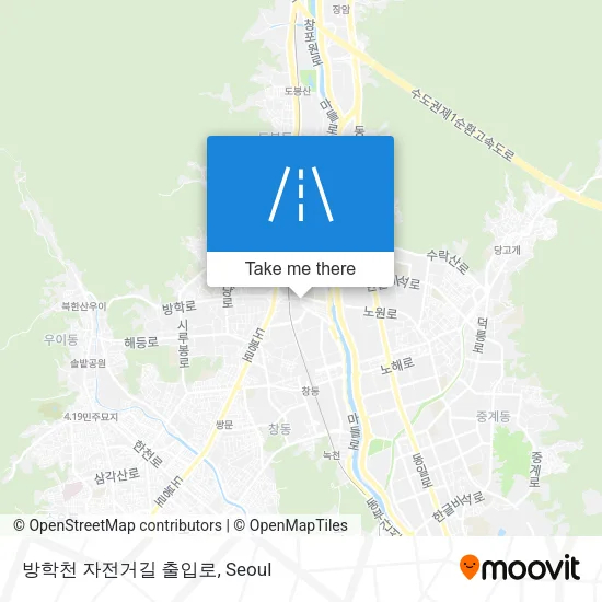방학천 자전거길 출입로 map