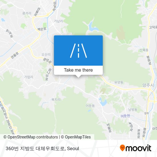 360번 지방도 대체우회도로 map