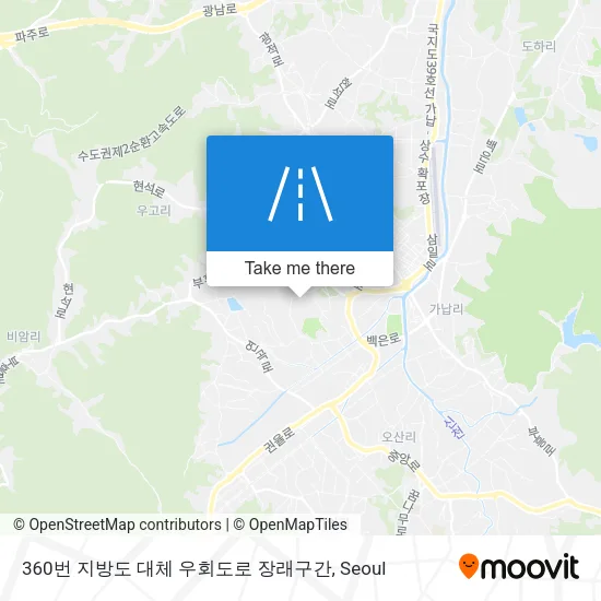 360번 지방도 대체 우회도로 장래구간 map