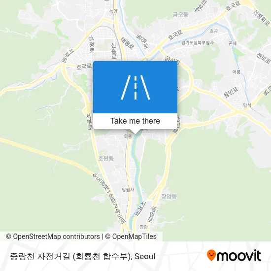 중랑천 자전거길 (회룡천 합수부) map