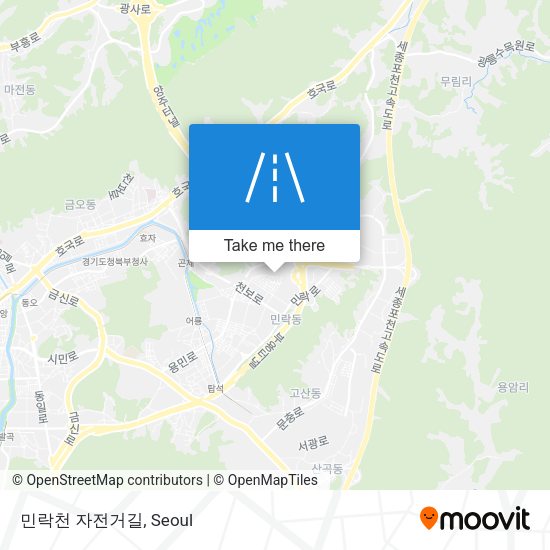 민락천 자전거길 map
