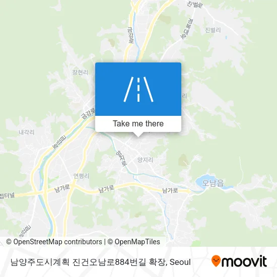 남양주도시계획 진건오남로884번길 확장 map