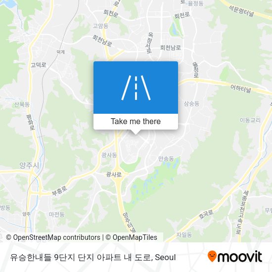 유승한내들 9단지 단지 아파트 내 도로 map