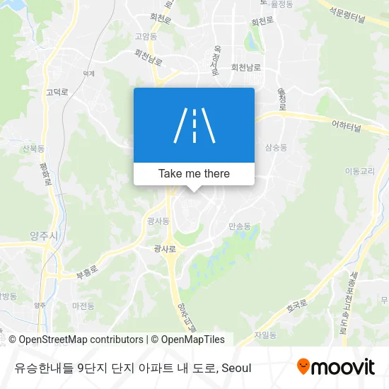 유승한내들 9단지 단지 아파트 내 도로 map