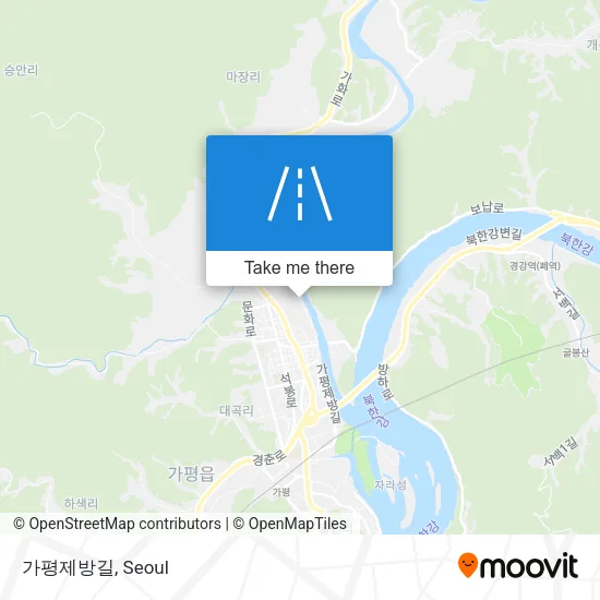 가평제방길 map