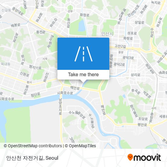 안산천 자전거길 map