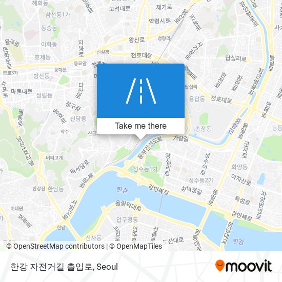 한강 자전거길 출입로 map