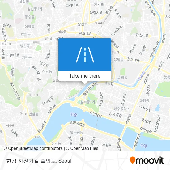 한강 자전거길 출입로 map